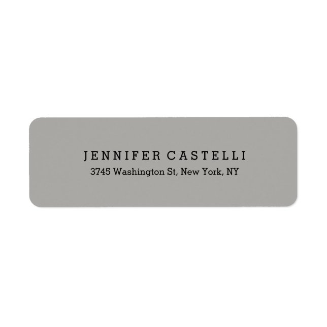 Plain Classical Font Grey Minimalist Professional Label (Front)