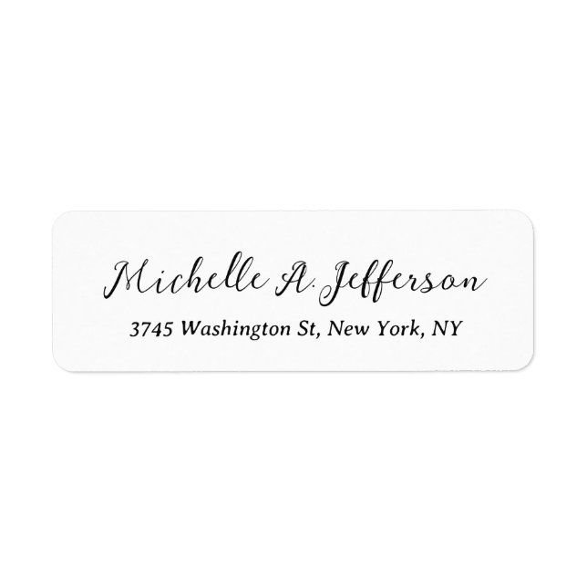 Plain Classical Handwriting Creative Trendy White Label (Front)