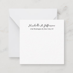 Plain Classical Handwriting Creative Trendy White Note Card