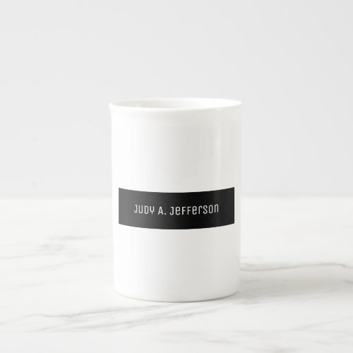 Plain Classical Minimalist Black  White Elegant Bone China Mug