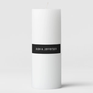 Plain Classical Minimalist Black & White Elegant Pillar Candle