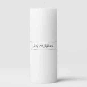 Plain Classical Minimalist Parisienne Calligraphy Pillar Candle
