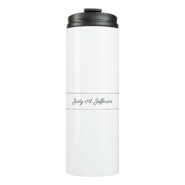 Plain Classical Minimalist Parisienne Calligraphy Thermal Tumbler (Front)