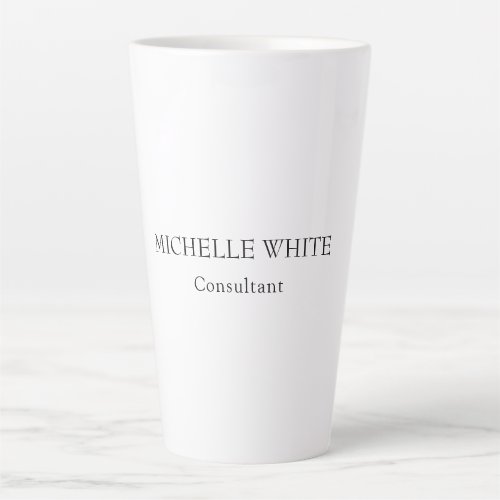 Plain Classical Minimalist Professional Name Latte Mug