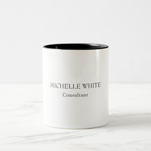 Plain Classical Minimalist Professional Name Two_Tone Coffee Mug