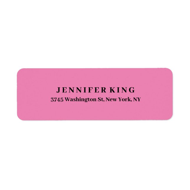 Plain Classical Minimalist Professional Pink Bold Label (Front)