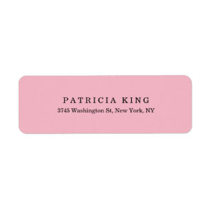Plain Classical Pale Pink Minimalist Professional Label