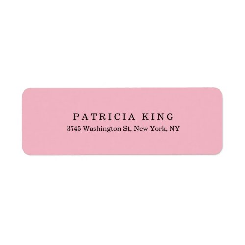 Plain Classical Pale Pink Minimalist Professional Label