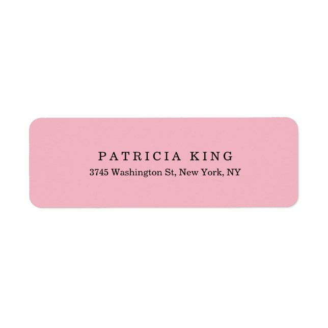 Plain Classical Pale Pink Minimalist Professional Label (Front)