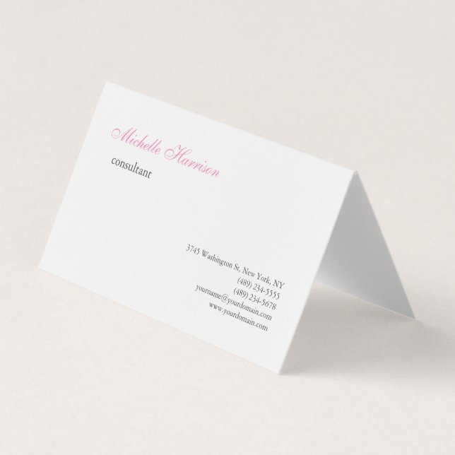 Plain Classical Plain Simple Business Card (Front)