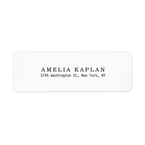 Plain Classical White Minimalist Professional Label