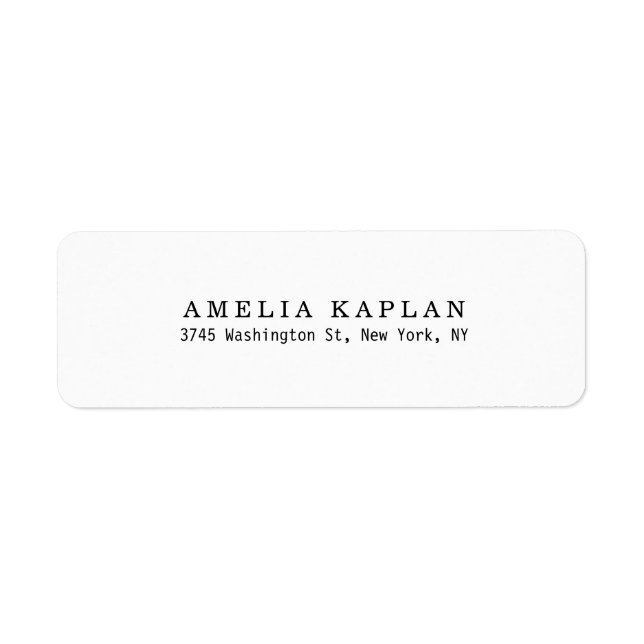 Plain Classical White Minimalist Professional Label (Front)