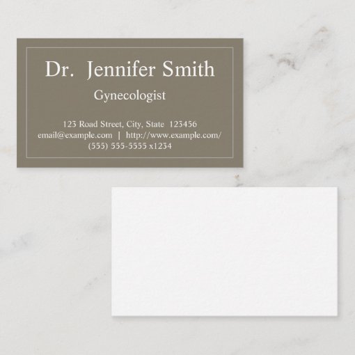 Plain & Classy Gynecologist Business Card | Zazzle