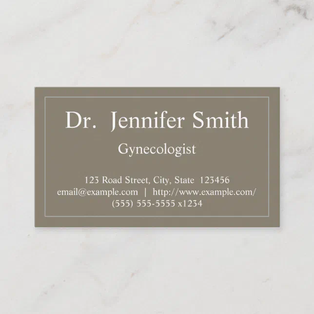 Plain & Classy Gynecologist Business Card | Zazzle