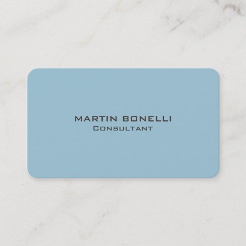 Plain Clean Blue Rounded Corner Business Card