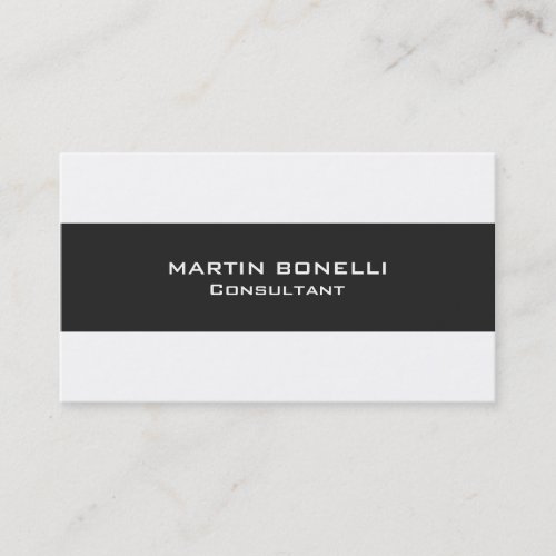 Plain Clean Dark Grey White Standard Business Card