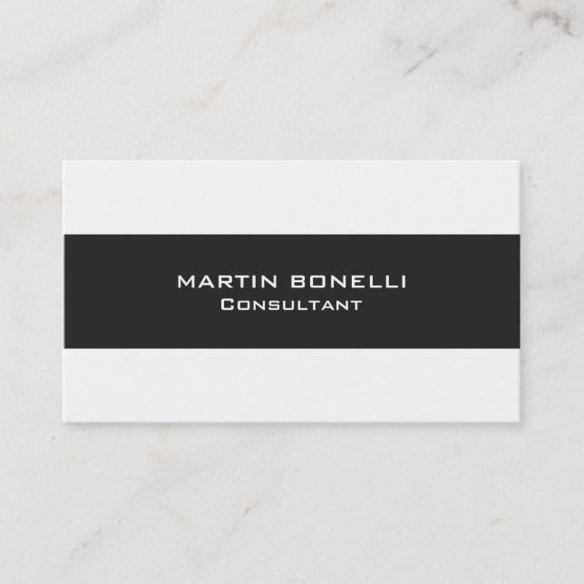 Plain Clean Dark Grey White Standard Business Card (Front)