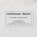 [ Thumbnail: Plain & Clean Fitness Consultant Business Card ]