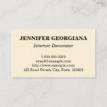[ Thumbnail: Plain & Clean Interior Decorator Business Card ]