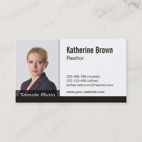 Plain Clean Minimalist Simple Photo Business Card