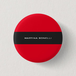 Plain Clean Red Grey Stripe Button