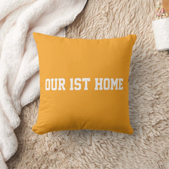 Plain Color And Text Template Throw Pillow (Blanket)