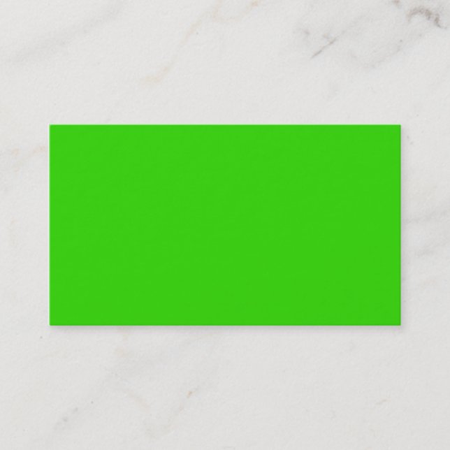 Plain Color Bright Green Business Cards Colors 5 (Front)