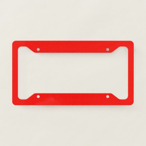 Plain color bright red candy license plate frame