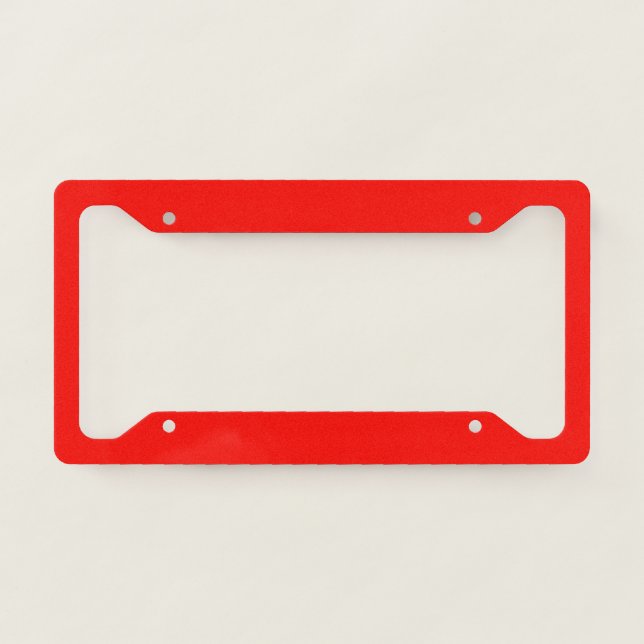 Plain color bright red candy license plate frame (Front)