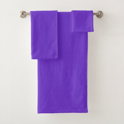 Plain color  bright violet vivid purple bath towel set