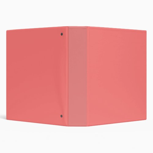 Plain color coral pink 3 ring binder