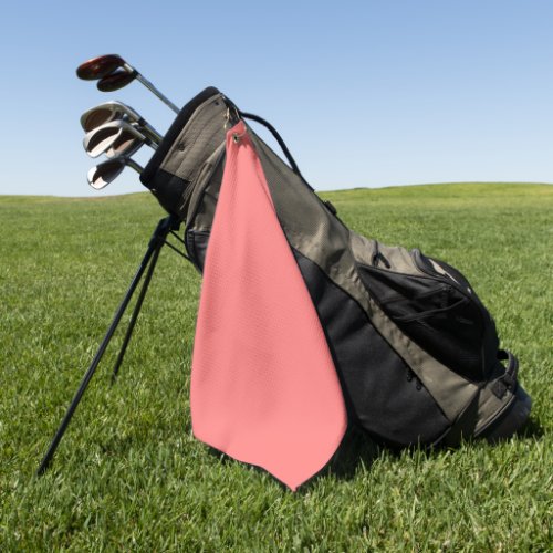 Plain color coral pink golf towel