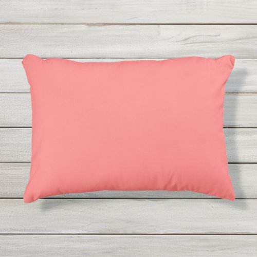 Plain color coral pink outdoor pillow