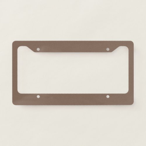 Plain color dark taupe pastel brown license plate frame