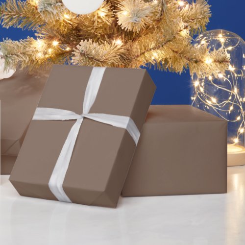 Plain color dark taupe pastel brown wrapping paper