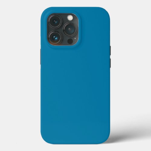 Plain color deep cerulean blue iPhone 13 pro case