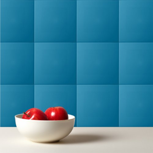 Plain color deep cerulean blue ceramic tile