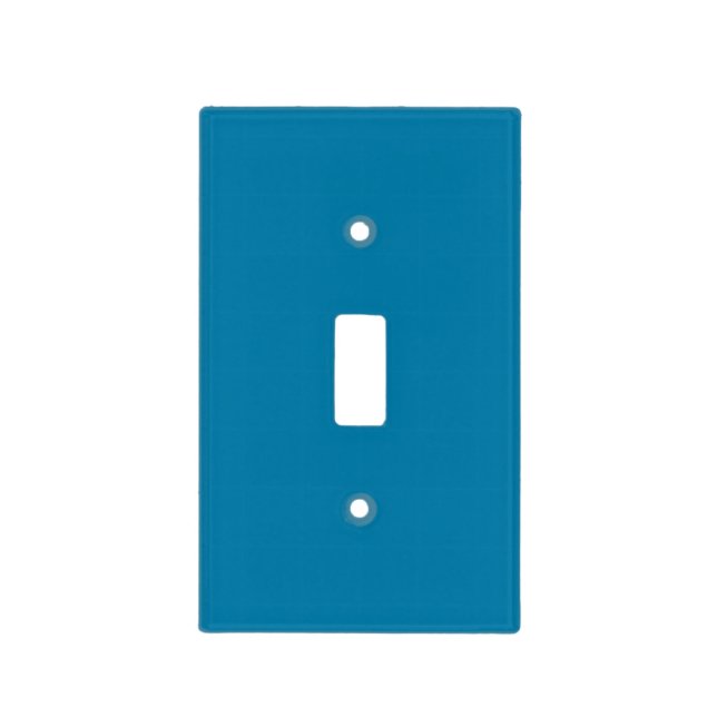 Plain color deep cerulean blue light switch cover (Front)