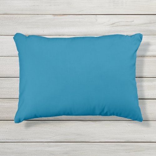 Plain color deep cerulean blue outdoor pillow