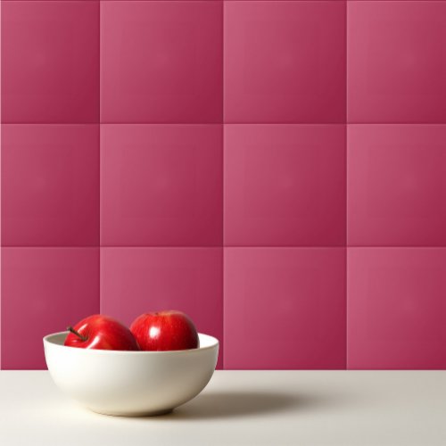 Plain color deep rose pink ceramic tile