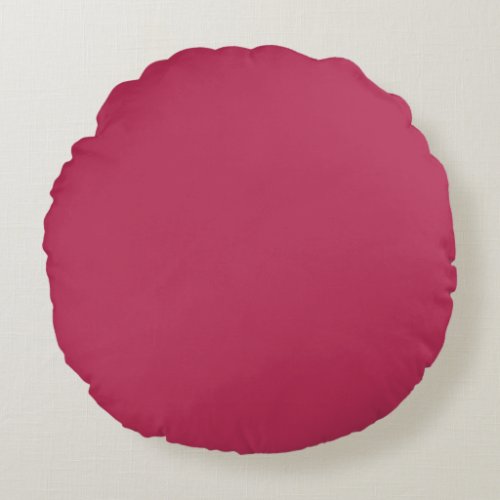 Plain color deep rose pink round pillow