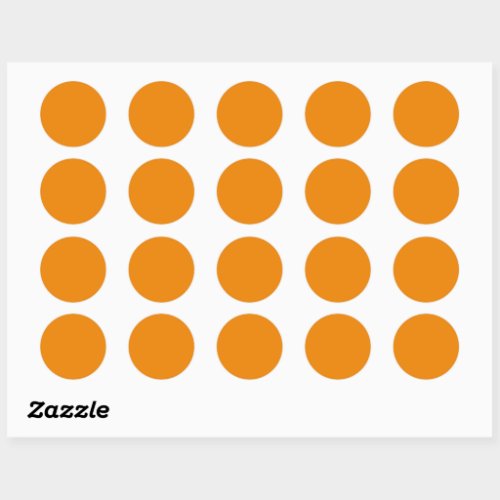 Plain color dull orange classic round sticker