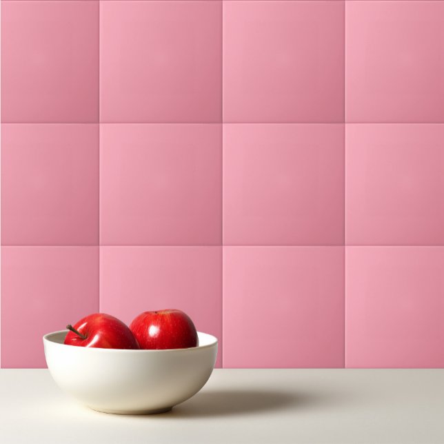Plain color flamingo soft pink ceramic tile (Creator Uploaded)