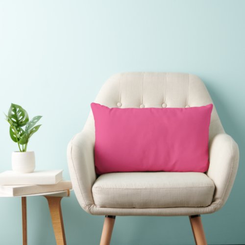 Plain color french rose hot pink lumbar pillow