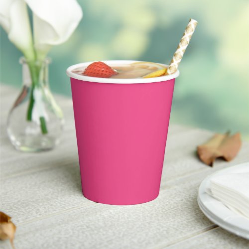 Plain color french rose hot pink paper cups
