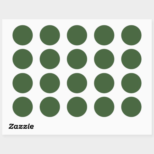 Plain color grape leaves green classic round sticker (Sheet)