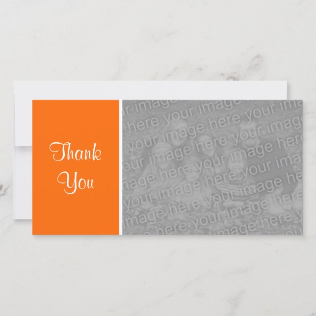 Plain Color II - Thank You - Orange Card (Front)
