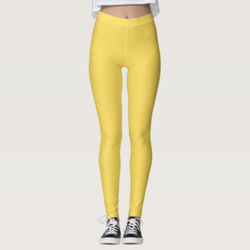 Plain color jonquil yellow leggings