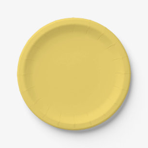 Plain color jonquil yellow paper plates