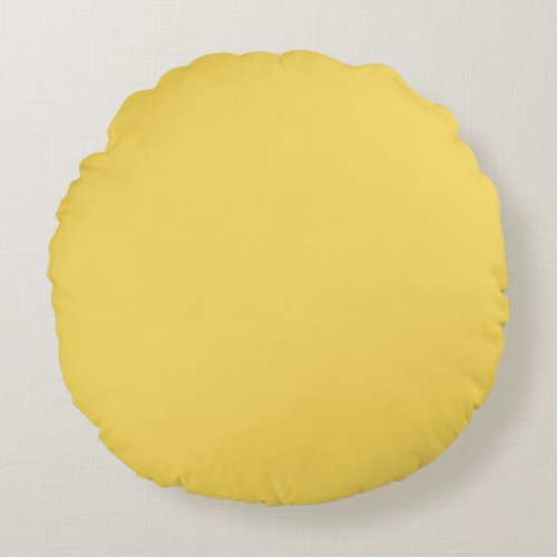 Plain color jonquil yellow round pillow